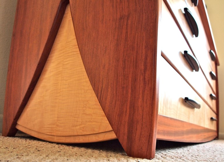 bubinga & curly maple dresser 3