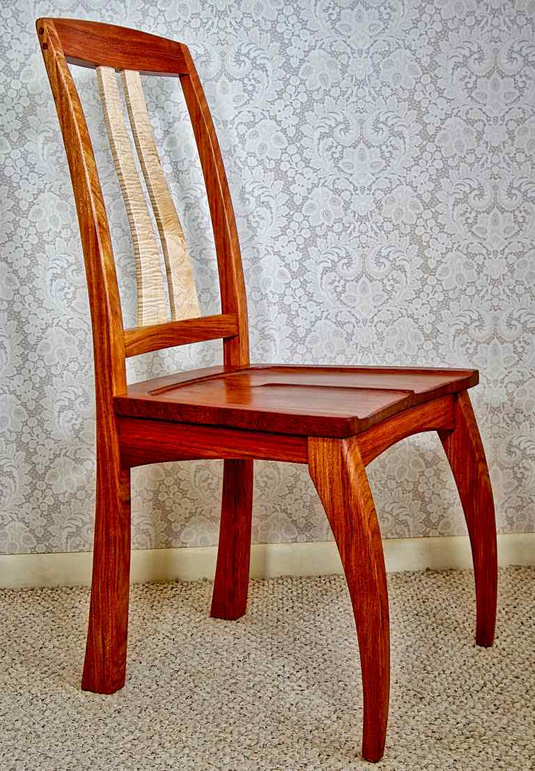 Bubinga And Curly Maple Dining Chair